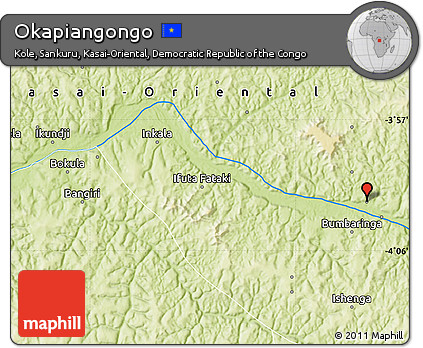 Physical Map of Okapiangongo