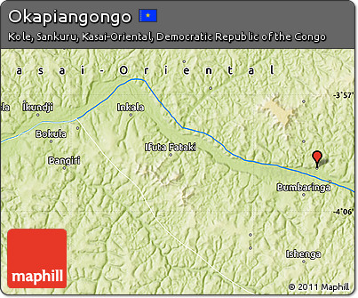 Physical Map of Okapiangongo