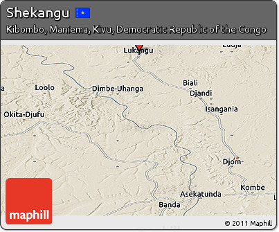 Shaded Relief Panoramic Map of Shekangu