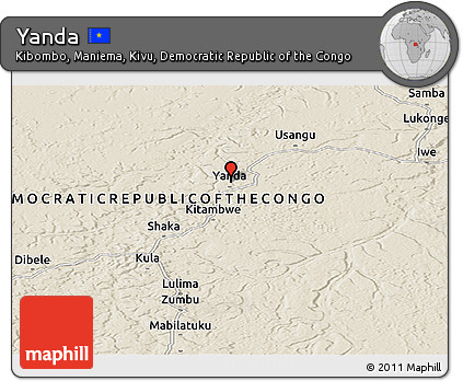 Shaded Relief Panoramic Map of Yanda