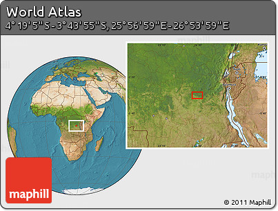 Satellite Location Map of the Area around 4° 1' 30" S, 26° 25' 29" E