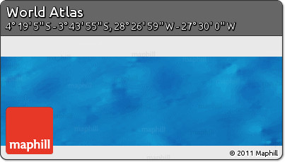 Physical Panoramic Map of the Area around 4° 1' 30" S, 27° 58' 30" W