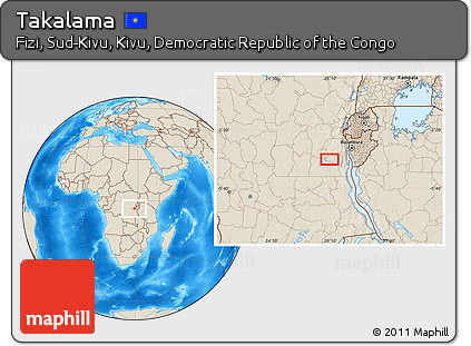 Shaded Relief Location Map of Takalama