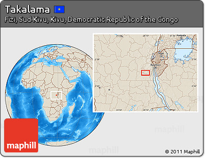 Shaded Relief Location Map of Takalama