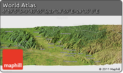 Satellite Panoramic Map of the Area around 4° 1' 30" S, 28° 7' 30" E