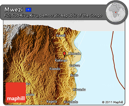 Physical 3D Map of Mwezi