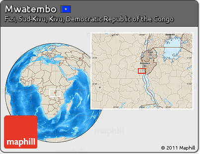 Shaded Relief Location Map of Mwatembo