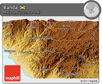 Physical Panoramic Map of Banda