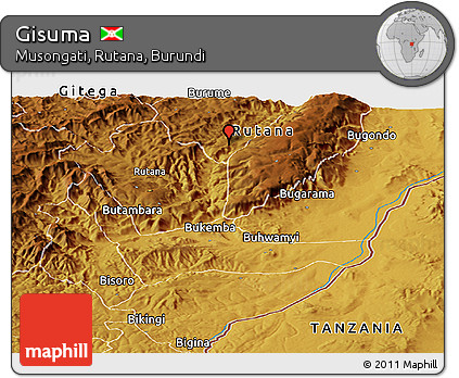 Physical Panoramic Map of Gisuma