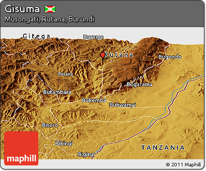 Physical Panoramic Map of Gisuma