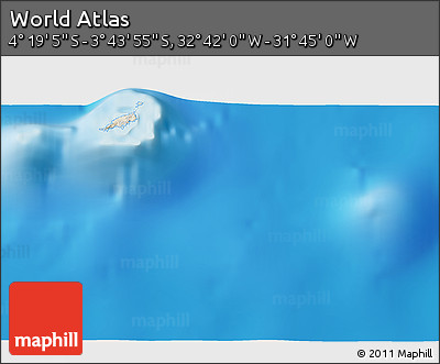 Shaded Relief 3D Map of the Area around 4° 1' 30" S, 32° 13' 30" W
