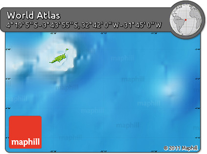 Physical Map of the Area around 4° 1' 30" S, 32° 13' 30" W