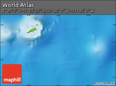 Physical Map of the Area around 4° 1' 30" S, 32° 13' 30" W