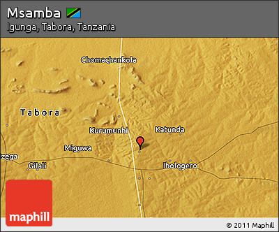 Physical 3D Map of Msamba