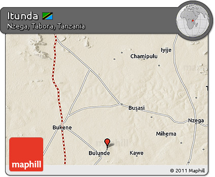 Shaded Relief 3D Map of Itunda