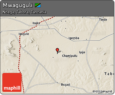 Shaded Relief 3D Map of Mwaguguli