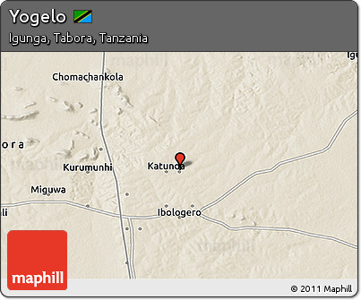 Shaded Relief 3D Map of Yogelo