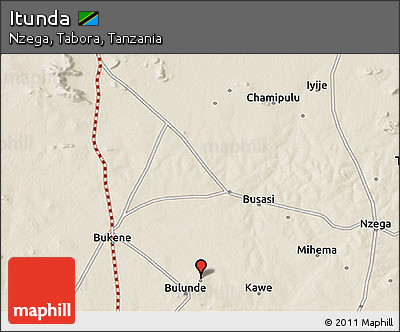 Shaded Relief 3D Map of Itunda