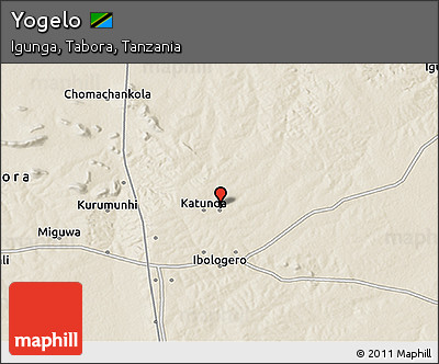 Shaded Relief 3D Map of Yogelo