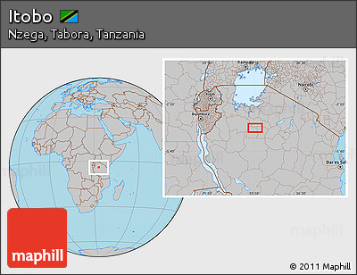 Gray Location Map of Itobo