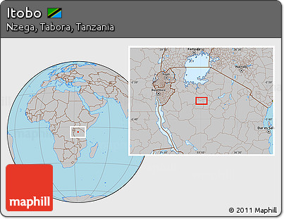 Gray Location Map of Itobo