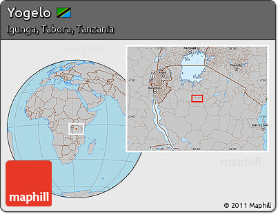 Gray Location Map of Yogelo