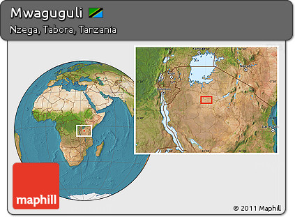 Satellite Location Map of Mwaguguli