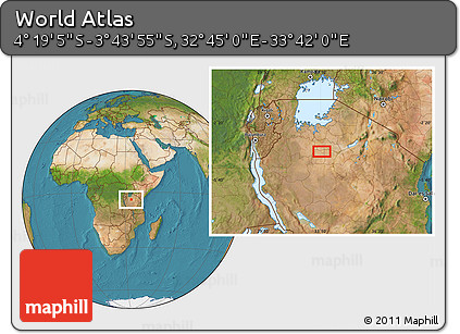 Satellite Location Map of the Area around 4° 1' 30" S, 33° 13' 30" E