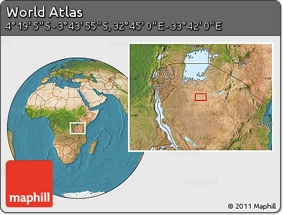 Satellite Location Map of the Area around 4° 1' 30" S, 33° 13' 30" E
