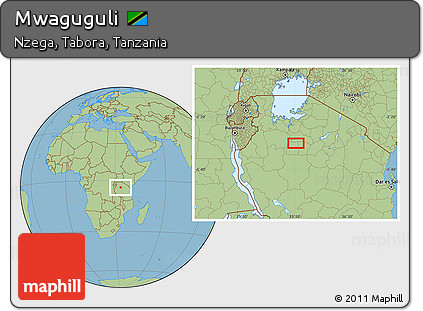 Savanna Style Location Map of Mwaguguli