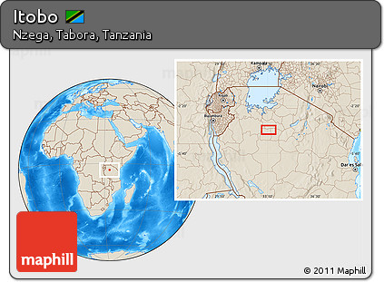 Shaded Relief Location Map of Itobo