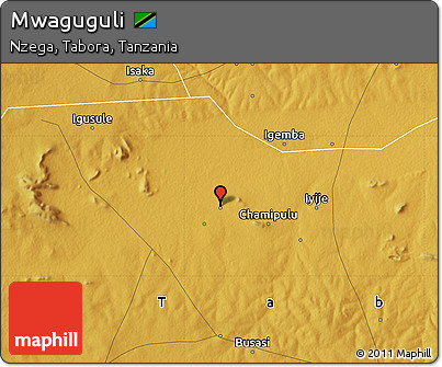 Physical Map of Mwaguguli