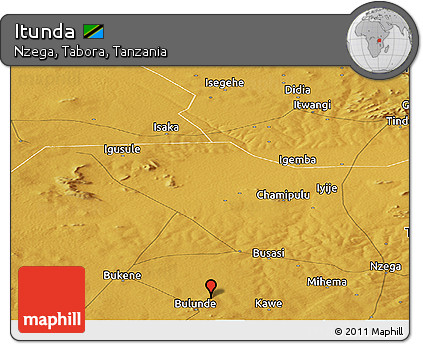 Physical Panoramic Map of Itunda