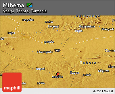 Physical Panoramic Map of Mihema