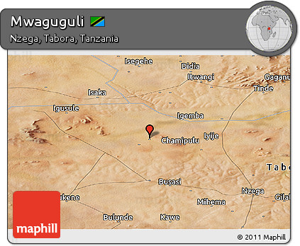 Satellite Panoramic Map of Mwaguguli