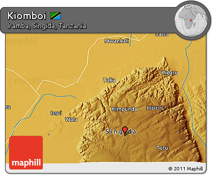 Physical 3D Map of Kiomboi