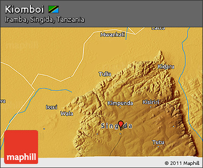 Physical 3D Map of Kiomboi