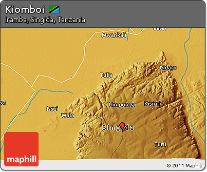 Physical 3D Map of Kiomboi