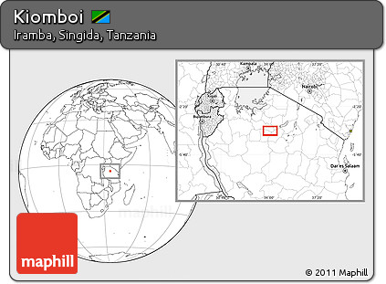 Blank Location Map of Kiomboi