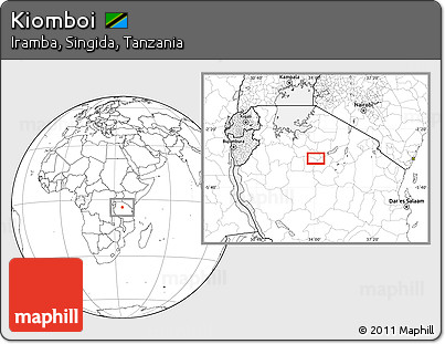 Blank Location Map of Kiomboi