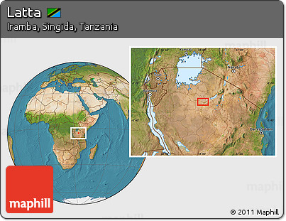 Satellite Location Map of Latta