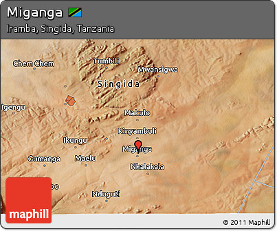 Satellite 3D Map of Miganga