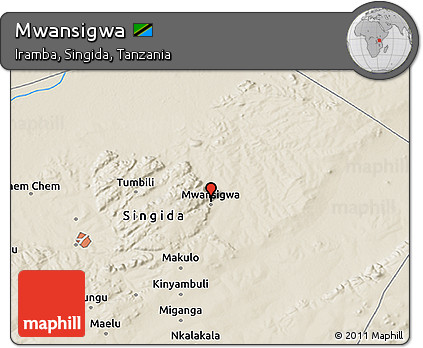 Shaded Relief 3D Map of Mwansigwa