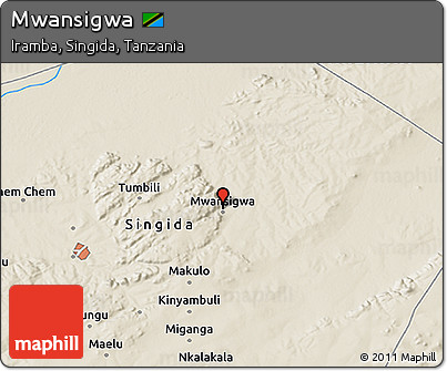Shaded Relief 3D Map of Mwansigwa