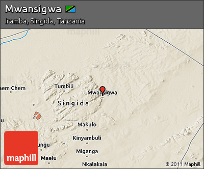 Shaded Relief 3D Map of Mwansigwa