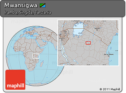 Gray Location Map of Mwansigwa