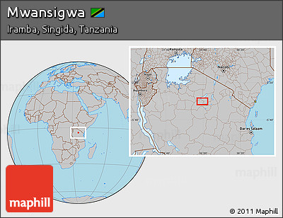 Gray Location Map of Mwansigwa