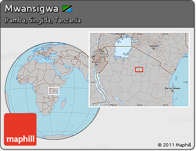 Gray Location Map of Mwansigwa