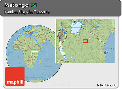 Savanna Style Location Map of Matongo