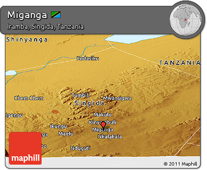 Physical Panoramic Map of Miganga